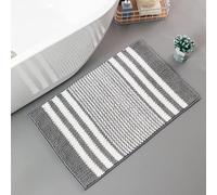 YongXinMY Tappeto da bagno in ciniglia, moderno e minimalista a righe, morbido peluche spesso, assorbente, con retro in gomma antiscivolo, per camera da letto, cucina, bagno, balcone, casa (#3, 50 x