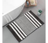 YongXinMY Tappeto da bagno in ciniglia, moderno e minimalista a righe, morbido peluche spesso, assorbente, con retro in gomma antiscivolo, per camera da letto, cucina, bagno, balcone, casa (#4,50 x 80