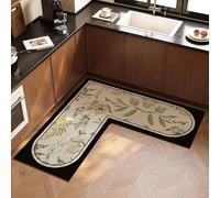 YongXinMY Tappeto da cucina angolare a forma di L, retro diatoma, antiscivolo, 1 pezzo, super assorbente, ad asciugatura rapida, lavabile, per lavello, bagno, cucina, ingresso di casa (04, 100 x 100 x