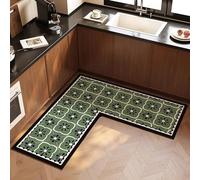 YongXinMY Tappeto da cucina angolare a forma di L, retro diatoma, antiscivolo, 1 pezzo, super assorbente, ad asciugatura rapida, lavabile, per lavello, bagno, cucina, ingresso di casa (08, 100 x 100 x