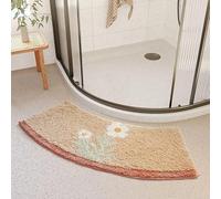 YongXinMY Tappeto da doccia curvo in peluche, motivo super morbido, in fibra, assorbente, semicircolare, antiscivolo, lavabile, soffice, per porte e angoli della vasca da bagno (B, 42 x 100 cm)