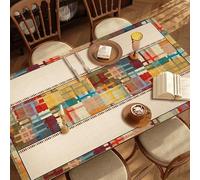 YongXinMY Tovaglia con angoli in PVC impermeabile, in stile americano, resistente al calore, lavabile, per cucina, sala da pranzo, tavolo da tè, per interni ed esterni (#D, 90 x 180 cm)