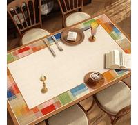YongXinMY Tovaglia impermeabile con angoli in PVC, in stile americano, resistente al calore, lavabile, per cucina, sala da pranzo, tavolo da tè, per interni ed esterni (#C, 60 x 120 cm)