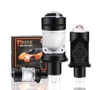 YONGYAO 1 Coppia Y1 Max H4 Mini Lente Proiettore LED Laser Plug And Play Fascio Concentrato Canbus-Luci a Tre Colori