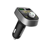 YONGYAO 12V-24V Bluetooth Lettore MP3 per auto Doppia porta USB Caricatore rapido QC 3.0 LED Avviso tensione schermo Chiamata in vivavoce U Disco Music-Grigio