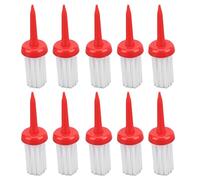 YONGZURA 10 peperoncini da 10 Pezzi | Attrito Basso per più Distanza | Testi di plastica in Altezza costante per l'allenamento/Pratica del conducente | Robusto e Leggero (26G) (Red And White Hair)