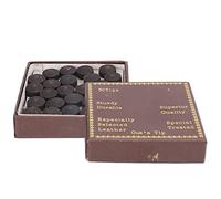 YONGZURA 12mm Snooker Cue Tips Kit | 50pcs Red Leather Pool Cue Stick Tips | High - Density Replacement Tips for 8 - Ball / 9 - Ball/Snooker | Helps Avoid Skidding & Enhances Ball Control