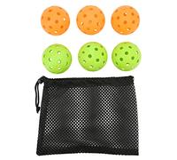 YONGZURA 6pcs Outdoor Game Balls | 40 Holes for Stable Flight & High Bounce | Sturdy Plastic Game Balls for Training/Leisure/Competition | Orange & Green Set with Storage Bag