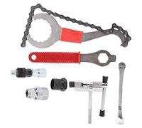 YONGZURA 7Pcs Cycling Chain Wheel Tool Kit | Multifunctional Flywheel Removal Set for Mountain/Road Rides | Crank Puller & Bottom Bracket Remover | Robust Steel Construction (Conventional tire lever)
