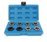YONGZURA Axle Spindle Rethreading Tool Set 8pcs | Carbon Steel Thread Repair Kit for Vehicle Maintenance | M24 M22 M20 & SAE Sizes | Portable Blow Molded Storage Case