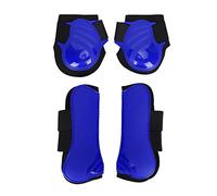 YONGZURA Horse Leg Protector Set | PU Thickened Shell & Elastic Cushioning Inner Pad | Front & Rear Leg Guards for Jumping/Training/Riding | Secure Fit with Hook & Loop Straps (Blue)