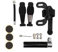 YONGZURA Riding Tire Repair Kit & Mini Pump | 120 PSI Aluminum Alloy Inflation Tool for Road/Mountain Vehicles | Portable Inflation Accessory for Sports Balls/Swimming Rings | Includes (Black)