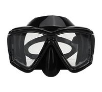 Yongzura Snorkel Snorkeling Goggles Acquista a tenuta Anti Fog Anti Fog Le lenti in vetro temperato di lenti a silicone regolabili per adulti uomini donne (Nero)