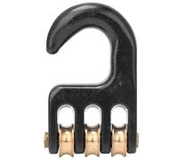 YONGZURA Windsurfing Pulley Hook | 3 Roller Wheel Black Aluminum Alloy Rigging | Reduces Friction for Easy Downhauling | Universal Hardware Accessory for Sailboards