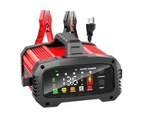 YONHAN LiFePO4 - Caricabatterie da auto da 25 A, 12 V/24 V, con modalità booster, corrente regolabile a 5 livelli (25A/20A/8A/2A/AUTO-A), caricabatterie per tutte le batterie al piombo