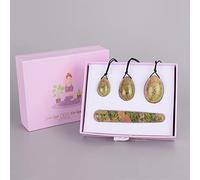 Yoni Egg 4 Pz/Set Massaggio Naturale Sfera di Quarzo Rosa Cristallo Kegel Esercizio Strumento Giada Massaggiatore Muscolare del Pavimento Pelvico, decorazione della stanza (Color : Unakite)