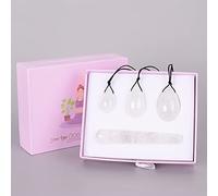 Yoni Egg 4 Pz/Set Massaggio Naturale Sfera di Quarzo Rosa Cristallo Kegel Esercizio Strumento Giada Massaggiatore Muscolare del Pavimento Pelvico, Collezioni di casa (Color : Rock Quartz)