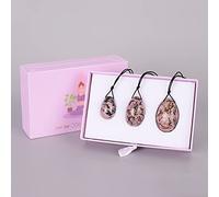 Yoni Egg per esercizi di Kegel Yoni Egg Confezione regalo Set Pietra naturale di rodolite Sfera per la salute Massaggio per esercizi di Kegel, set da 3 pezzi
