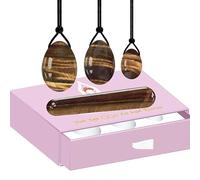 Yoni Egg Set Occhi di Tigre Bacchetta Yoni Uova di Giada Forate Uova di Kegel Esercitatore Uova d'amore non forate Prodotto Femminile Set con scatola