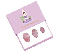 Yoni Egg Set per Kegel non forato Yoni Egg Set con scatola Naturale Jade Stone Eggs Donne Kegel Esercizio di serraggio Prodotto per l'igiene femminile, uova al quarzo rosa