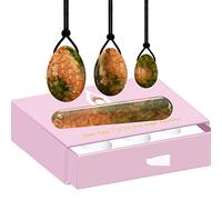Yoni Egg Yoni Wand Set Natural Stone Drilled and Undrilled Egg Kegel Exerciser Palline da massaggio femminile, Drilled No Box Collezioni di casa (Color : Drilled With Box)