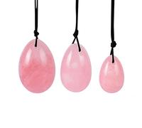 Yoni Eggs Jade Stone Egg Quartz Drilled Massage Ball Natural Crystal Kegel Exerciser for Train Pelvic, 3 in 1 con scatola decorazione della stanza (Color : 3 in 1 Without Box)
