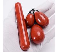 Yoni Eggs - Set di uova da donna con sfere di cristallo di quarzo rosa giada per massaggio, per la salute del pavimento pelvico, diaspro rosso