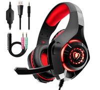 YONII Cuffie da gioco Per PS4, riduzione del rumore Comfort Crystal Clarity 3.5mm LED Cuffie professionali con microfono per Xbox One PC Laptop Tablet Mac Smart Phone