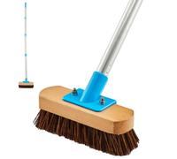 YONILL Spazzola resistente con manico lungo - Spazzola per pavimenti da 152,4 cm con setole rigide di Palmyra naturali, spazzole per la pulizia di superfici ruvide, pavimenti in cemento, patio,