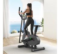 Yonisee 2-in-1 Ellittica Da Casa, Macchina Ellittiche Con Sedile Ergonomico, Resistenza Regolabile, Monitor LCD, Pedale Antiscivolo, Sensore Di Frequenza Cardiaca, Stepper Ellittico Aerobico (Nero)