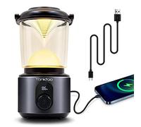 Yonktoo - Lampada da campeggio ricaricabile con 5 modalità di luce e schermo LCD, 10400 mAh, impermeabile, per interruzione di corrente, emergenza, escursionismo, cavo di ricarica USB incluso