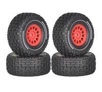 YONMFRDS per Arrma per Mini per Mojave per Grom 1/14 4 Pezzi Pneumatici in Gomma da 65 Mm Mozzi Ruota in Plastica Esagonali da 12 Mm Parti di Aggiornamento per Auto RC RC Auto Pneumatici(Red)