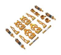 YONMFRDS per SCY 16101 per JJRC D843-YW Q117A 1/16 Braccio Sospensione Metallo Tazza Mozzo Posteriore Collegamento dello Sterzo Ammortizzatore Set Ricambi per Auto RC Parti Aggiornamento RC(Yellow)