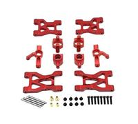 YONMFRDS per WLtoys 104072 1/10 Anteriore Posteriore Metallo Bracci Oscillanti Tirante Sterzo Tazza C per Set Sedili Accessori Auto RC Aggiornamenti Sostituzioni Parti Aggiornamento RC(Red)