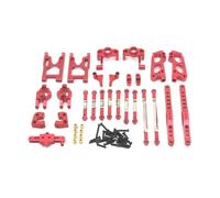 YONMFRDS per WLtoys 124006 12423 12427 12428 1/12 Tiranti Metallo Set Bracci Oscillanti Accessori Ricambi Auto Telecomandate Parti Aggiornamento RC(Red)
