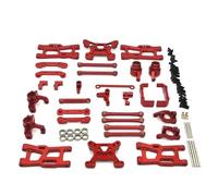 YONMFRDS per Wltoys 144016 144018 1/14 Supporto Mozzo Sterzo Metallo Braccio Oscillante Barra Collegamento Torre Ammortizzatori Kit Accessori Auto RC Parti Aggiornamento RC(Red)