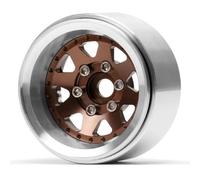 YONMFRDS RC Beadlock Piatto Ruota per Tamiya per Redcat Gen8 CC01 per SCX10 90047 TF2 D110 F350 VS4-10 1/10 1 Pz Offset Negativo -10 Mm 1,9" Cerchione Beadlock Mozzo RC Auto(Bronze)