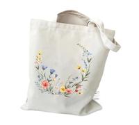 YONMLEDO Borsa Tote In Tela Stampata Wildflowers Pattern Retro Graphics Canvas Tote Bag Reusable Shopper Bag For Women Purses And Handbags