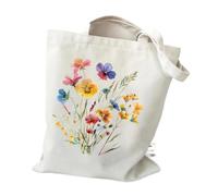 YONMLEDO Borsa Tote In Tela Stampata Wildflowers Pattern Retro Graphics Canvas Tote Bag Reusable Shopper Bag For Women Purses And Handbags