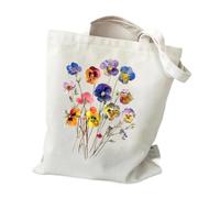 YONMLEDO Borsa Tote In Tela Stampata Wildflowers Pattern Retro Graphics Canvas Tote Bag Reusable Shopper Bag For Women Purses And Handbags
