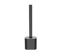 YONMLEDO Scopino E Supporto per Toilette Scopino for WC Semplice spazzolino for Pulizia WC Senza punzonatura da Pavimento/Parete(Black)