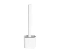 YONMLEDO Scopino E Supporto per Toilette Scopino for WC Semplice spazzolino for Pulizia WC Senza punzonatura da Pavimento/Parete(White)