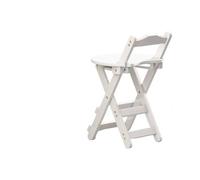 YONMLEDO Sgabelli Bar Sedia da bar Sgabello rotondo alto pieghevole Tavolo da pranzo e schienale portatile(White-70cm)