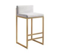 YONMLEDO Sgabelli Bar Sgabello da bar Golden Light Home Seggiolone Poltrona in ferro(Height 55 White 2)