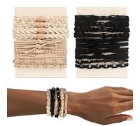 YONOY 20 pezzi Boho Hair Ties for Women, 5 Styles Cute Hair Tie Bracelet for Thin and Thick Hair/Pony Tails, Capelli Tie Bracelets No Damage Hair Elastics
