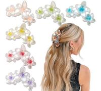 YONOY 6 fermagli per capelli a forma di fiore, da donna, antiscivolo, opachi, con motivo floreale, grandi fermagli per capelli Plumeria, a banana, graziosi accessori per capelli da spiaggia (colore