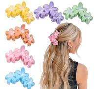 YONOY 6 fermagli per capelli a forma di fiore, da donna, antiscivolo, opachi, con motivo floreale, grandi mollettine per capelli Plumeria a banana, accessori per capelli da spiaggia (colore sfumato