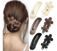 YONOY 6 fermagli per capelli piatti, 2 stili per capelli spessi e sottili, fermagli per capelli francesi opachi, eleganti accessori per capelli piatti per donne e ragazze