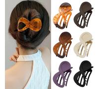 YONOY 6 fermagli per capelli piatti francesi da donna, fermagli per capelli curvi a coccodrillo, volumizzanti, per capelli spessi, sottili, curvi, antiscivolo, presa forte, accessori per capelli a