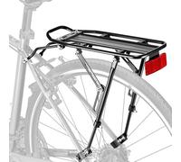 YONTUO Portapacchi bici posteriore universale regolabile, con staffe extra lunghe, grande riflettore e ampio spazio portaborse, in lega di alluminio, adatto per MTB e Rennrad